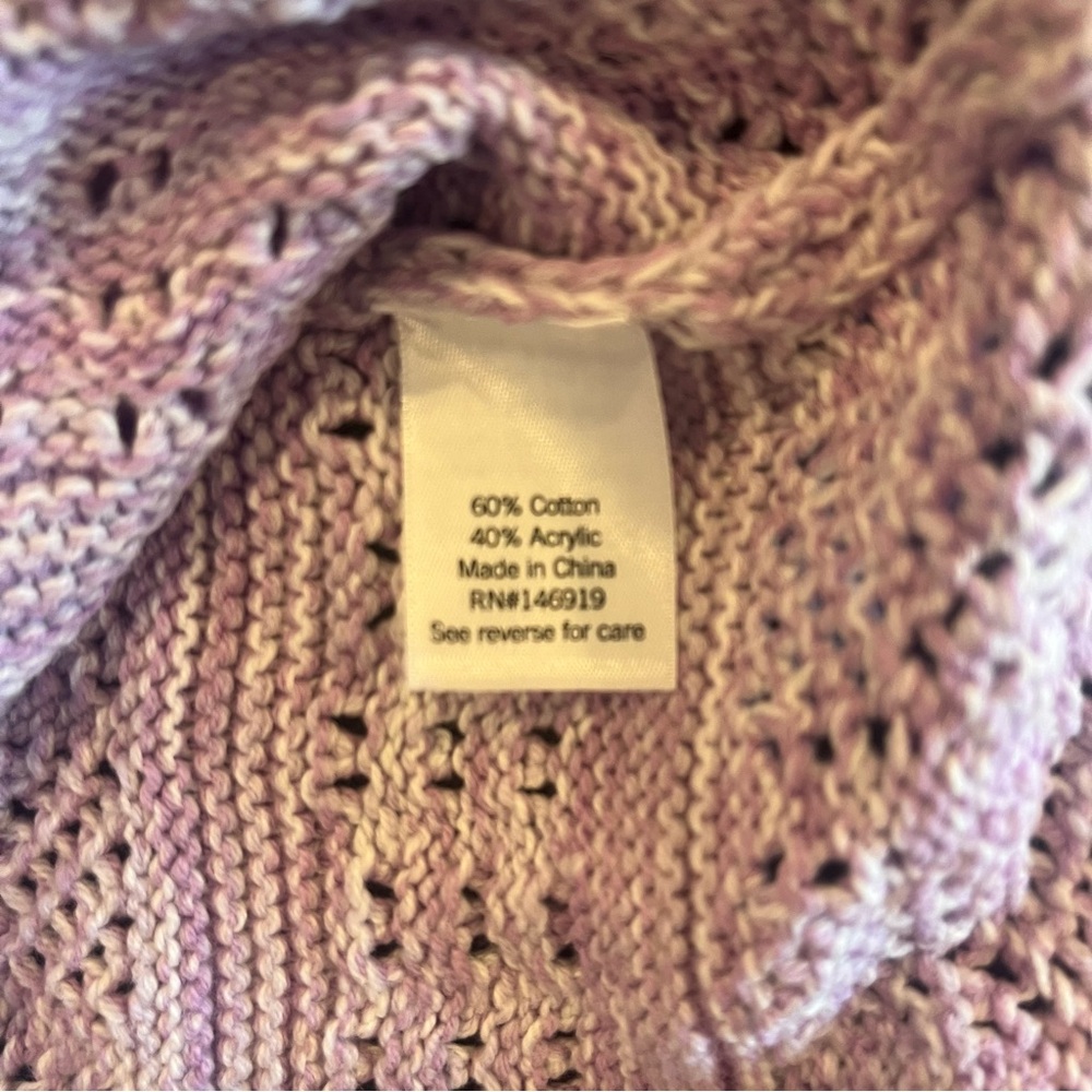 Juniors SO® Pointelle Crochet Tank Top Lavender Size Medium - Picture 5 of 6